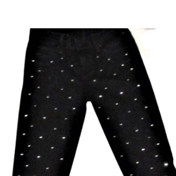 PAIGE Jeans Verdugo Ultra Skinny Mid-Rise Midnight Black Crystal Studs Size 26 - Picture 6 of 12